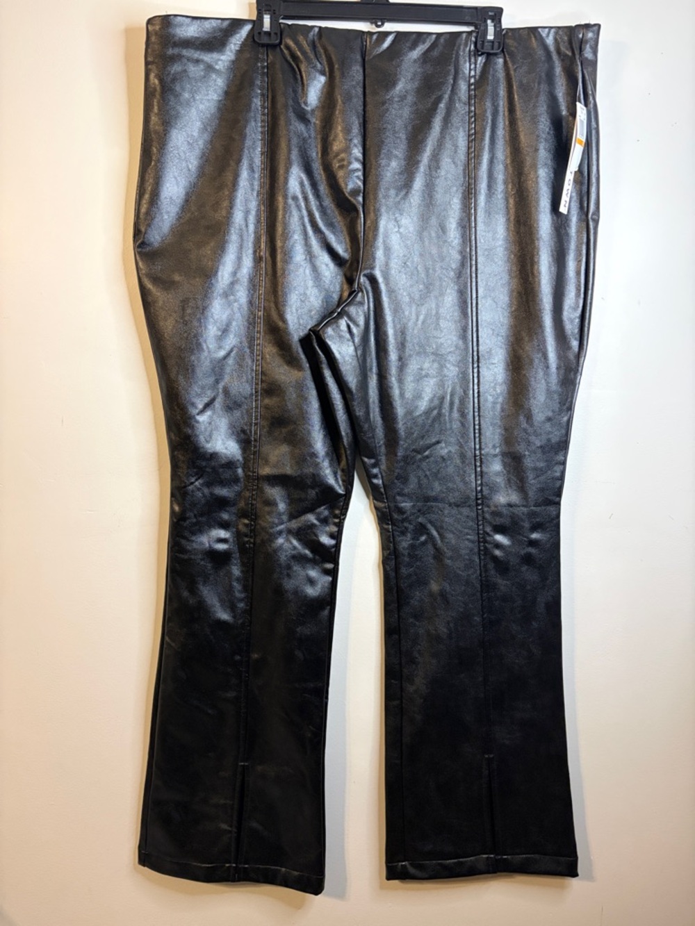 Tinseltown NWT Black Faux Leather Bootcut Pants Plus Size 3X High Rise #97